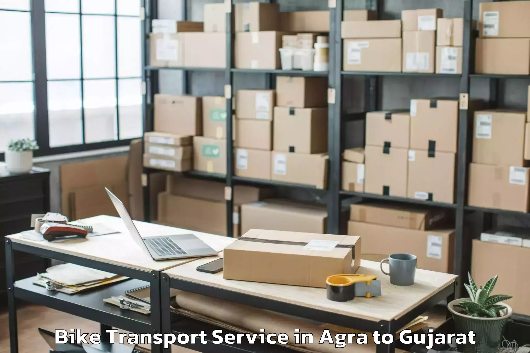 Quality Agra to Balasinor Bike Transport